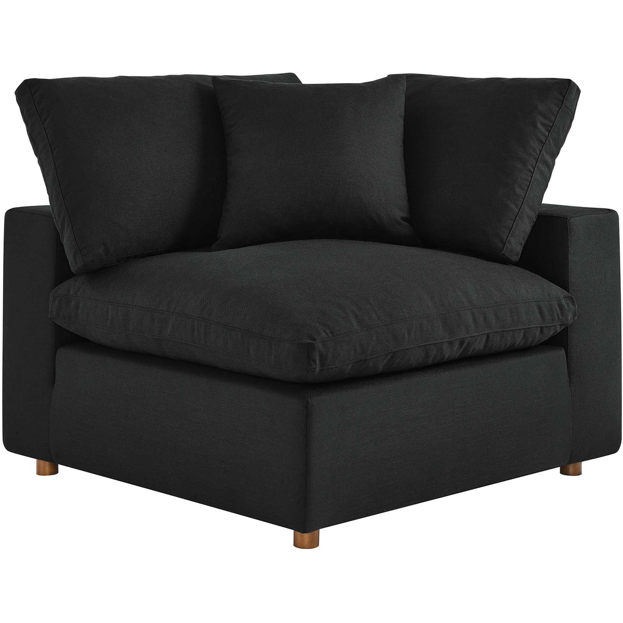 Carmen 5 Piece Modular Sofa with Ottoman Black - Image 4