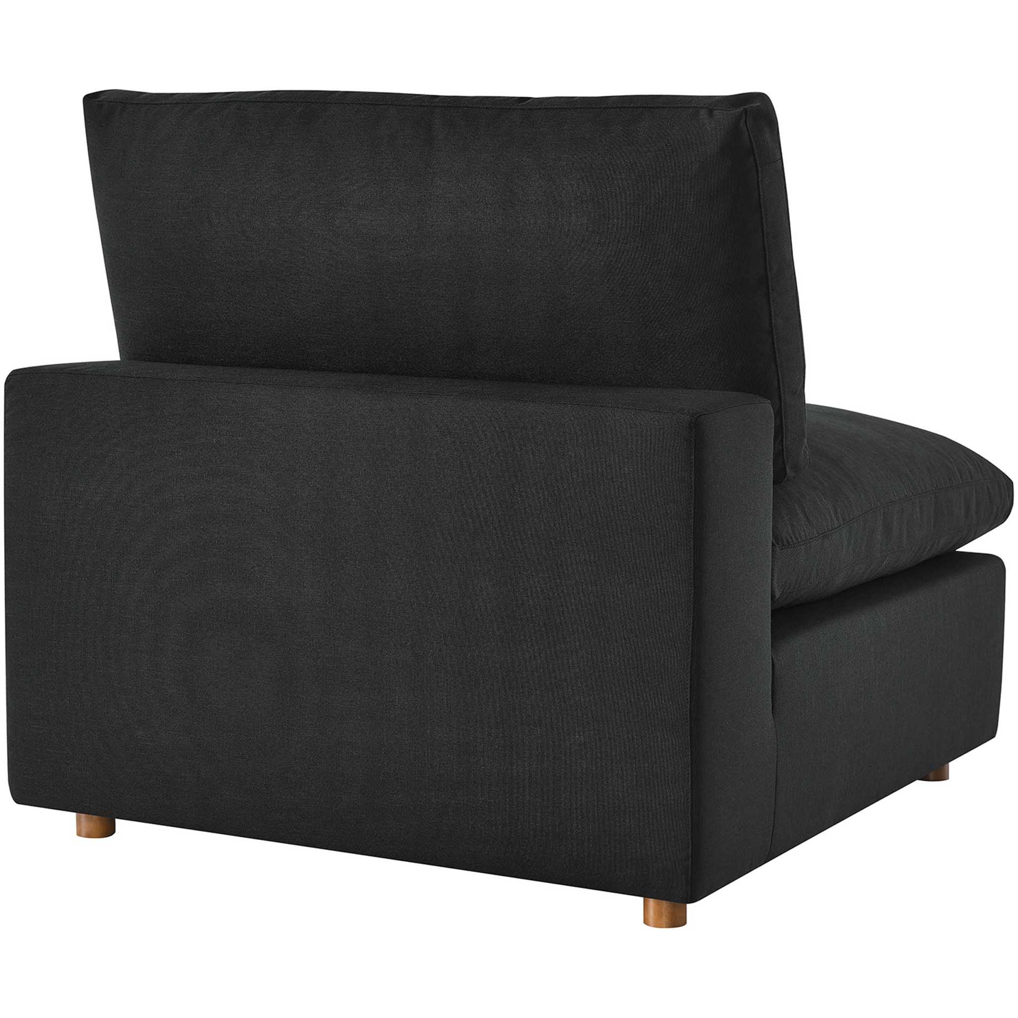 Carmen 5 Piece Modular Sofa with Ottoman Black - Image 7