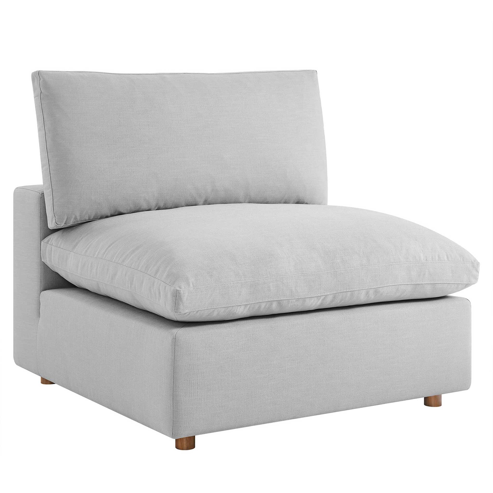 Carmen 5 Piece Modular Sofa with Ottoman Light Gray - Image 6