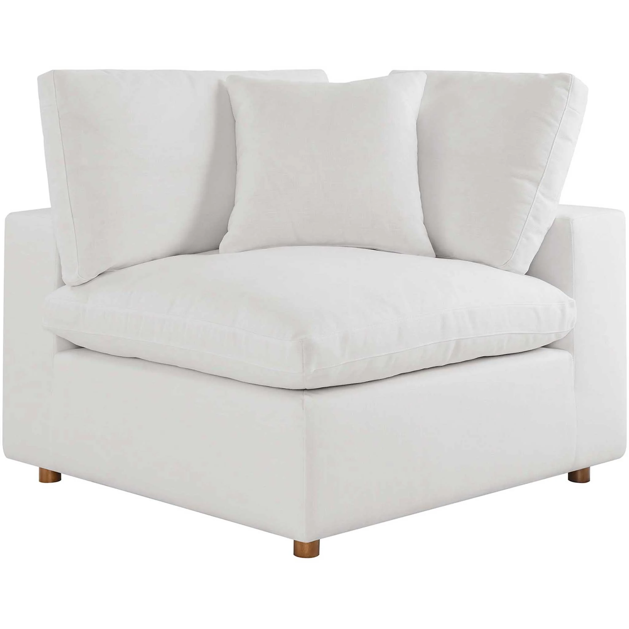 Carmen 5 Piece Modular Sofa with Ottoman Pure White - Image 4