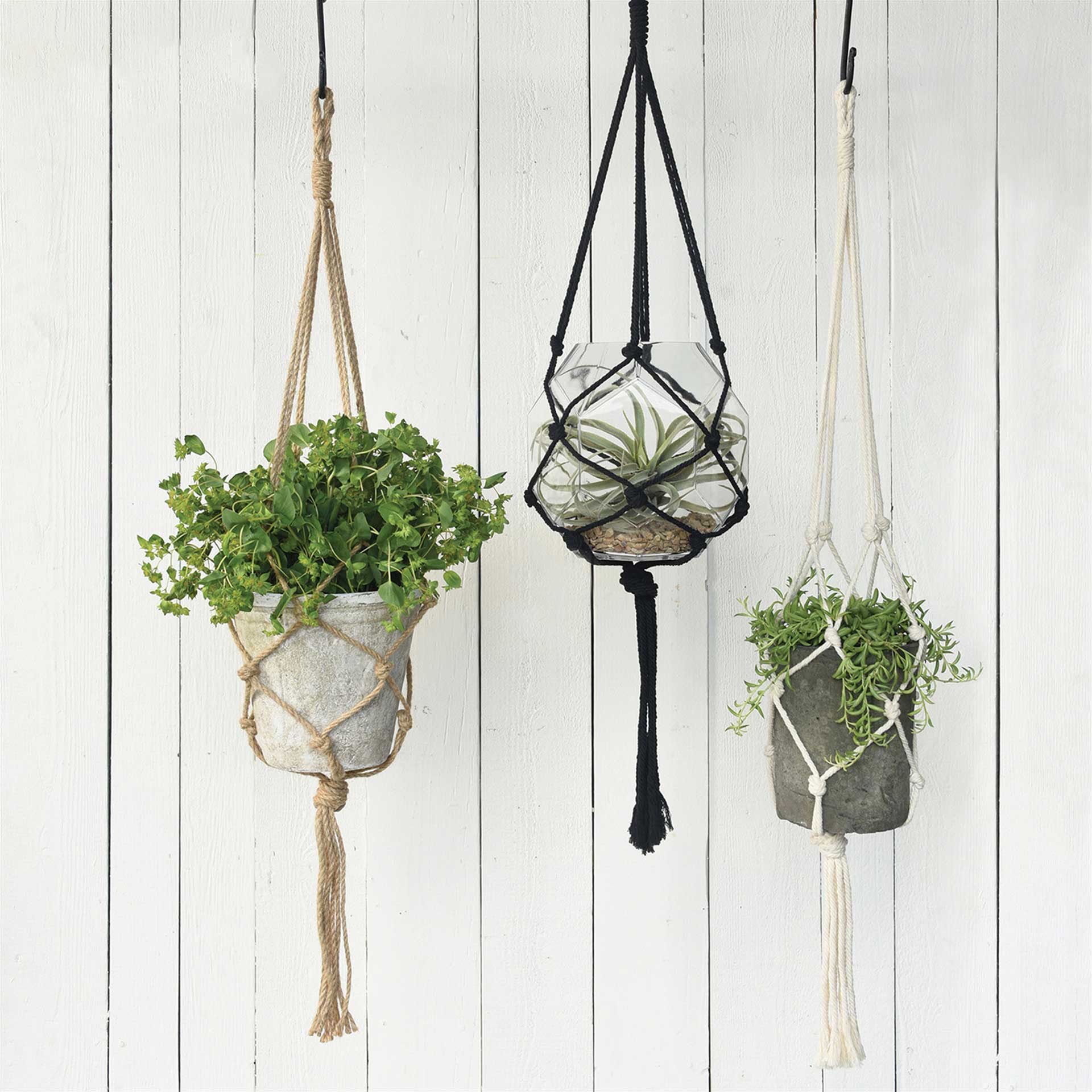 Macrame Hanger Cotton Black - Image 3